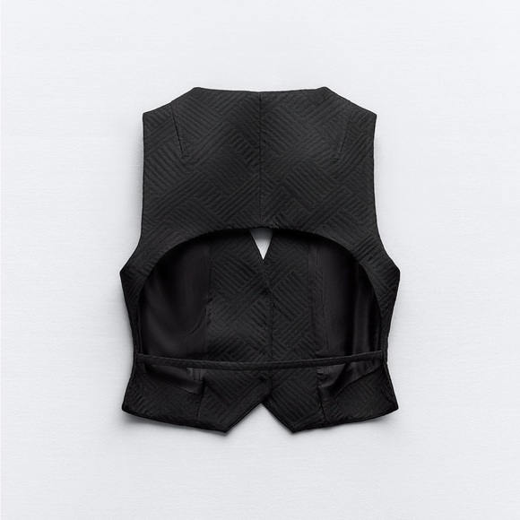 ZARA OPEN BACK JACQUARD VEST - Picture 3 of 10